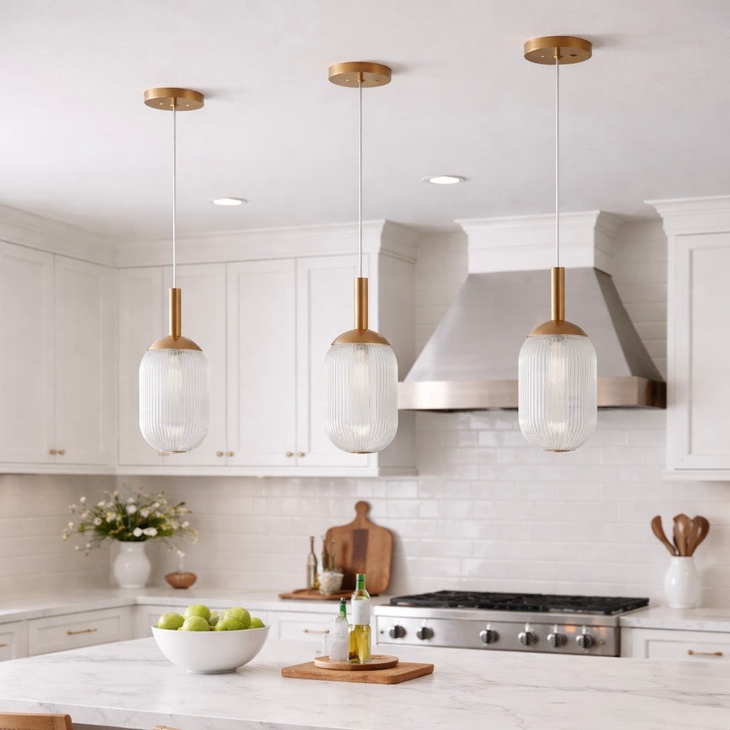 Dover Pendant Lamp - Bronze and Clear from Ashcroft Furniture - Luna Furniture