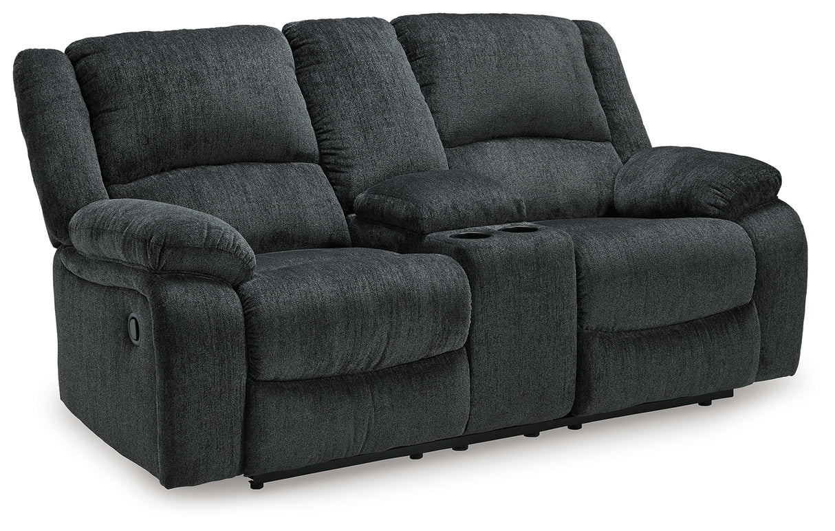 Draycoll Slate Reclining Loveseat with Console and Recliner from Ashley - Luna Furniture