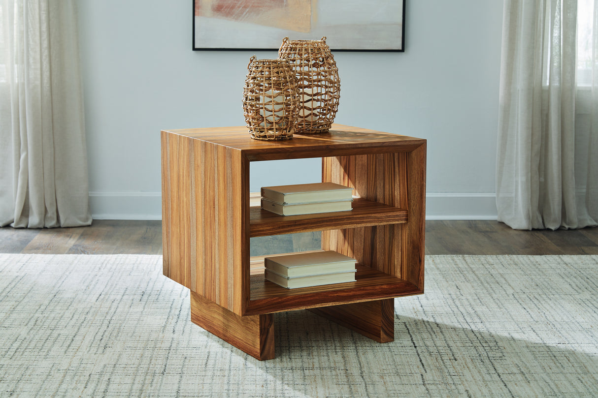 Dressonni Brown End Table from Ashley Furniture - Luna Furniture