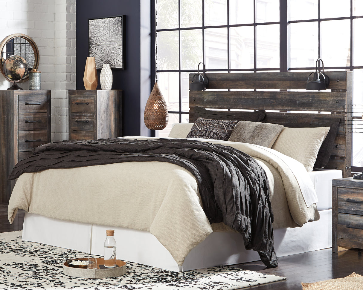 Drystan Multi King Panel Headboard with Metal Frame, Dresser, Mirror, and Nightstand from Ashley - Luna Furniture