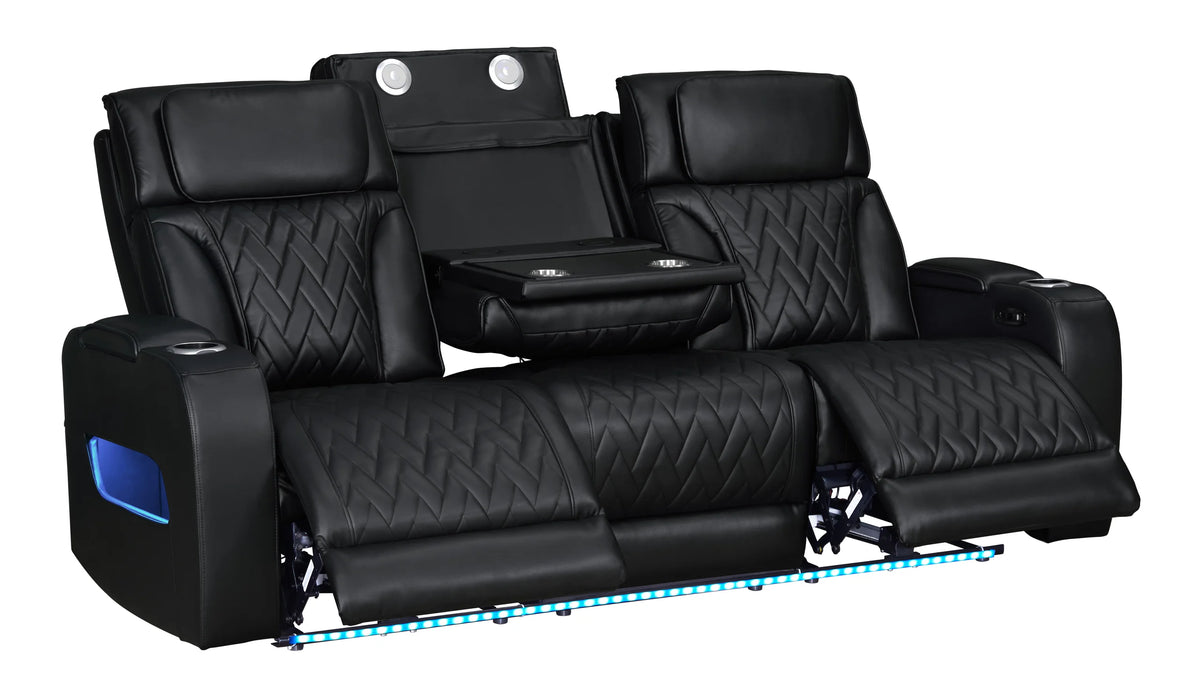 Dubai Black 3-Piece Power Reclining Living Room Set from Happy Homes - Luna Furniture