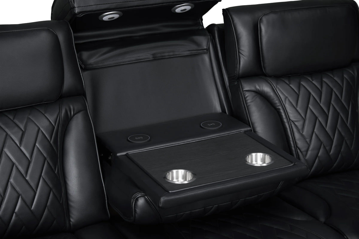 Dubai Black 3-Piece Power Reclining Living Room Set from Happy Homes - Luna Furniture