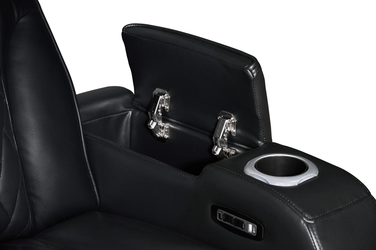 Dubai Black 3-Piece Power Reclining Living Room Set from Happy Homes - Luna Furniture