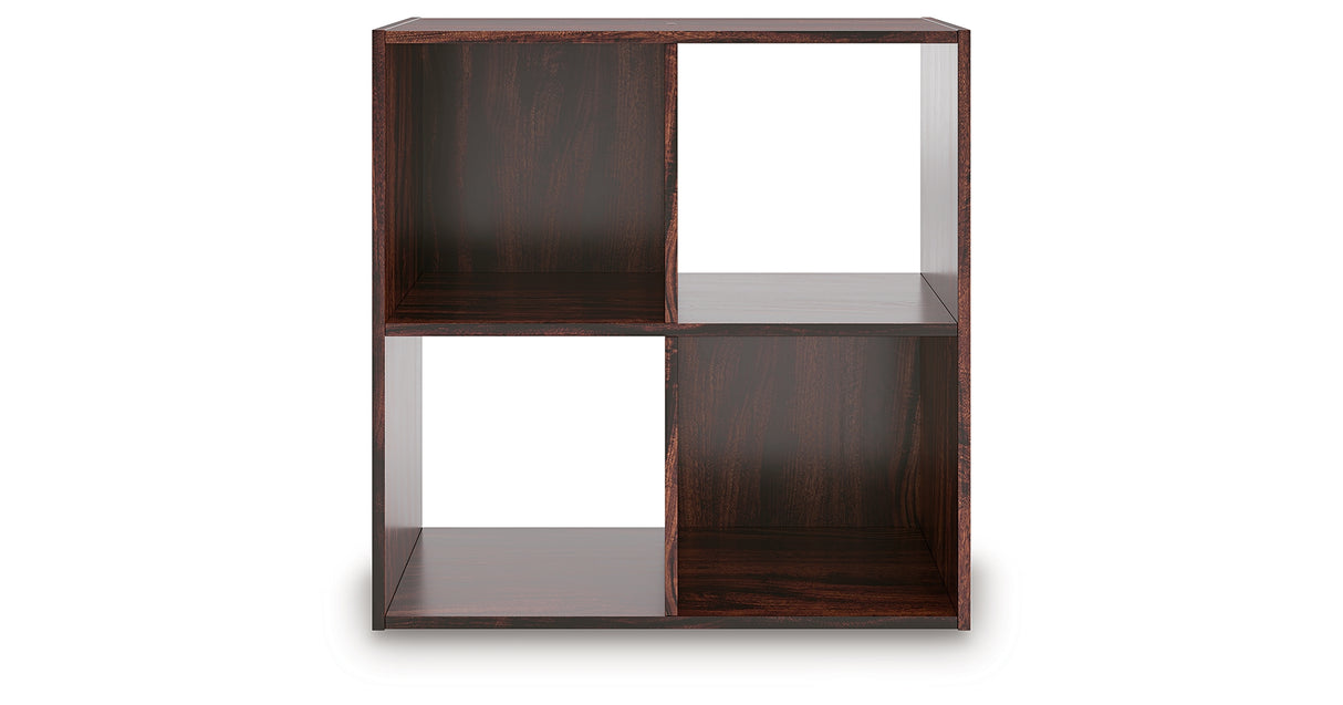Glosmount Cherry/Light Brown Four Cube Organizer from Ashley - Luna Furniture