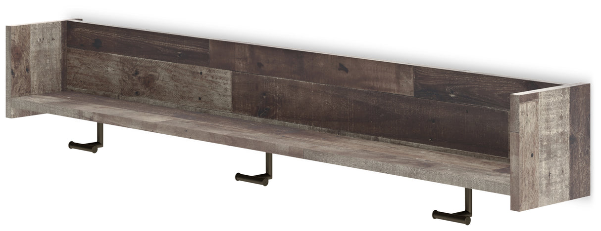 Neilsville Multi Gray Wall Mounted Coat Rack with Shelf from Ashley - Luna Furniture