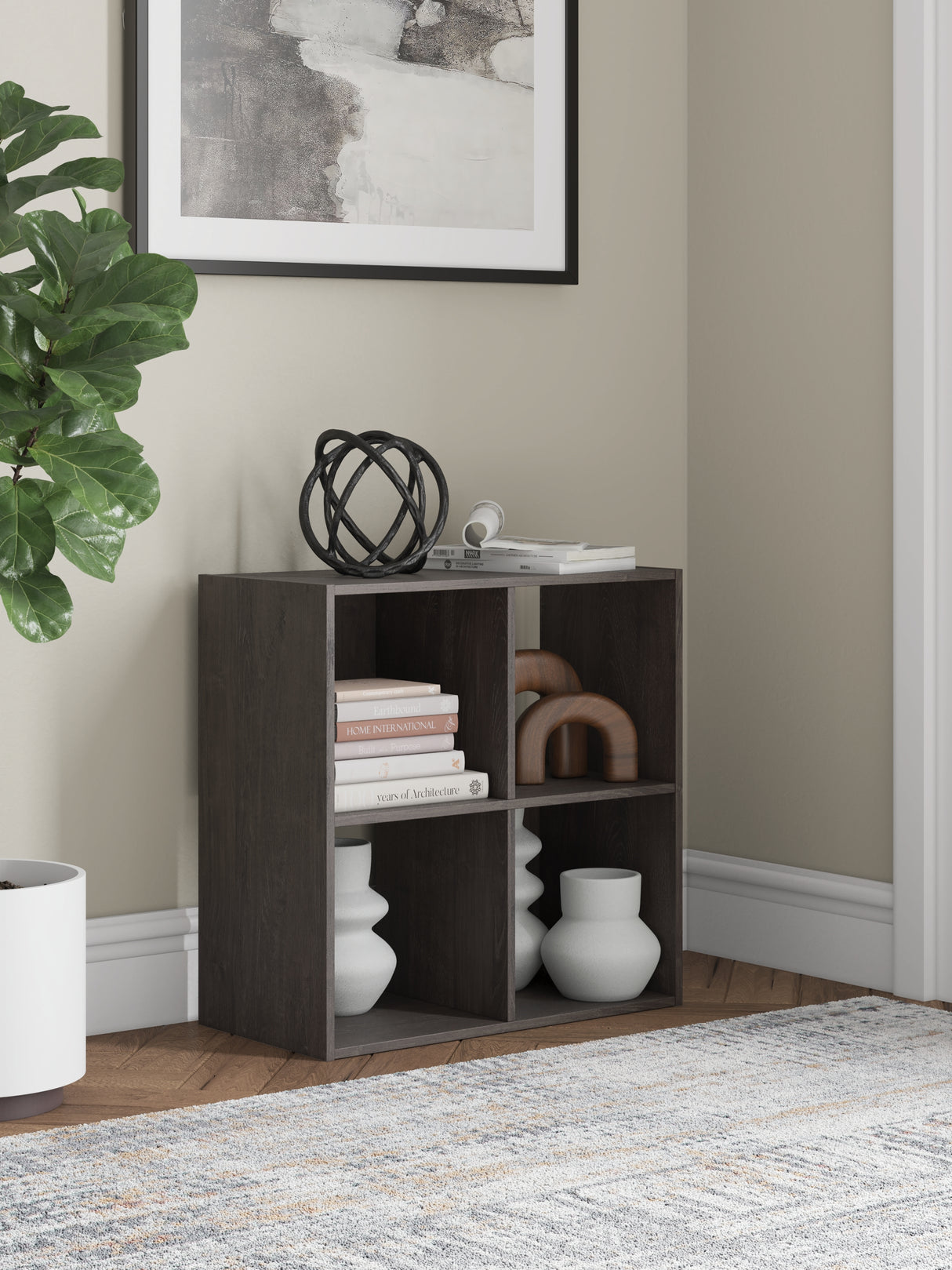Piperton Charcoal Four Cube Organizer from Ashley - Luna Furniture