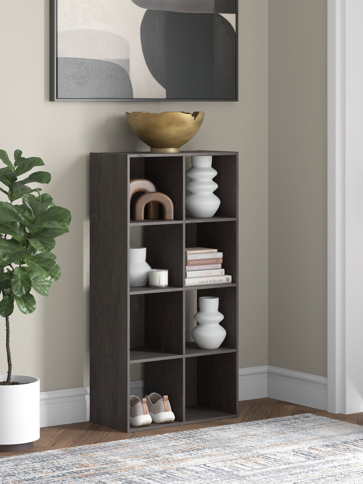 Piperton Charcoal Eight Cube Organizer from Ashley - Luna Furniture