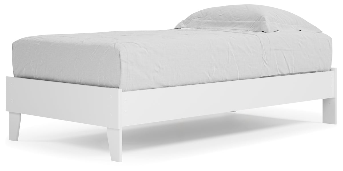 Piperton White Twin Platform Base Bed from Ashley - Luna Furniture
