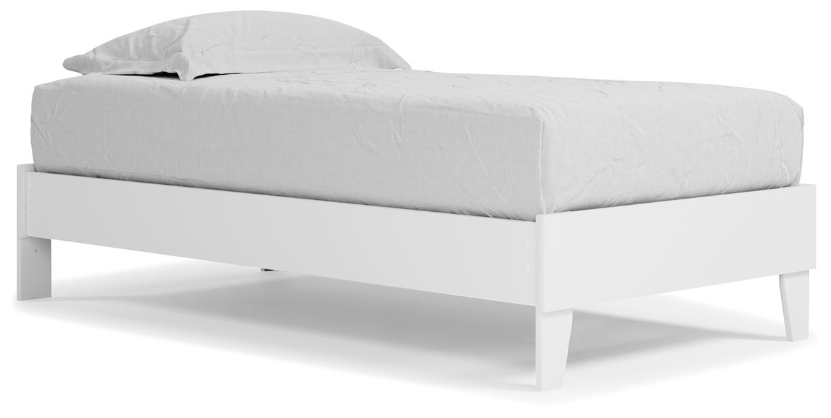 Piperton White Twin Platform Base Bed from Ashley - Luna Furniture