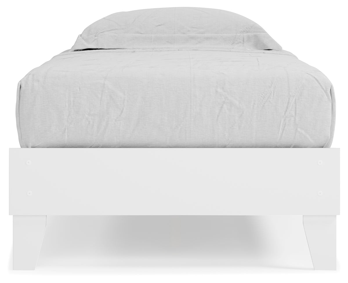 Piperton White Twin Platform Base Bed from Ashley - Luna Furniture