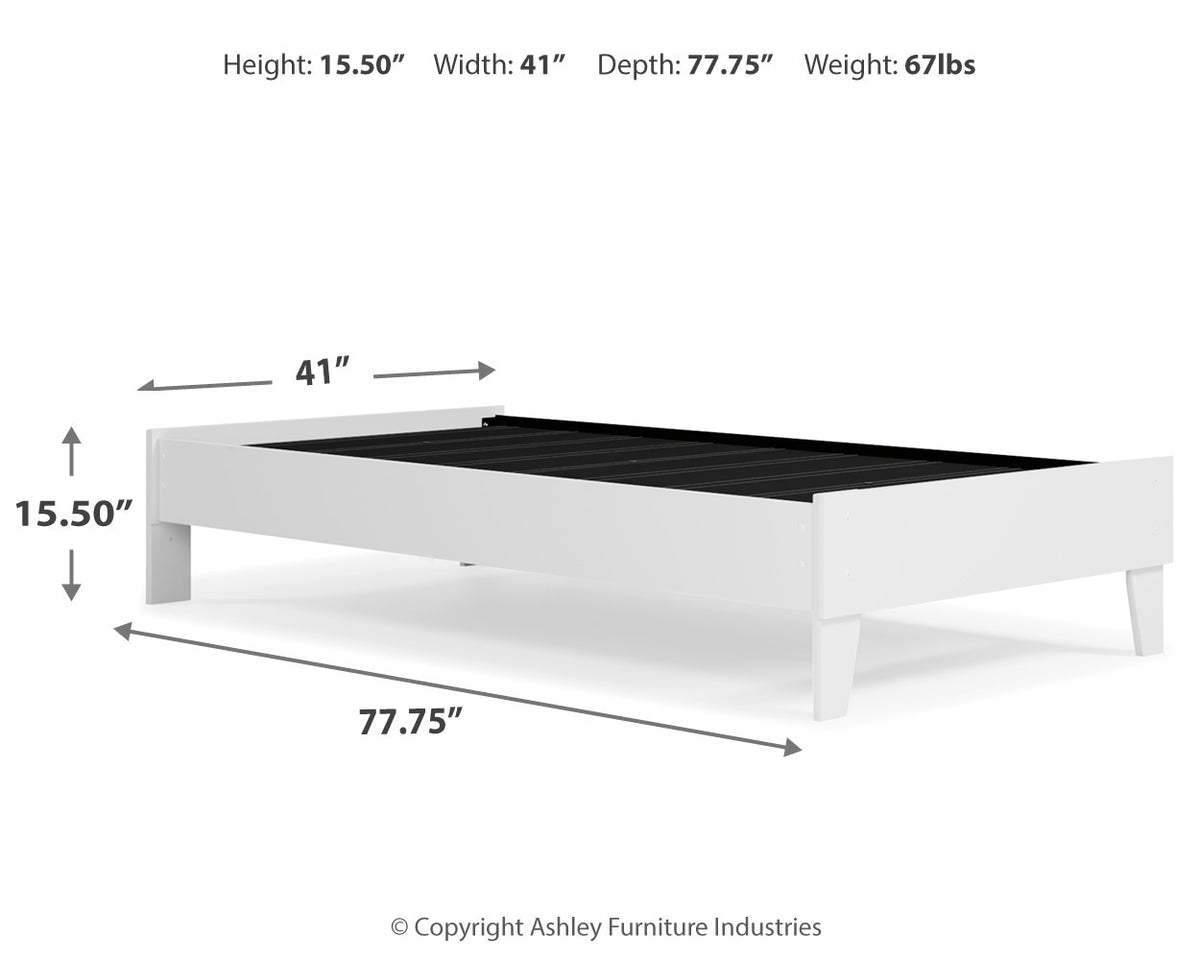 Piperton White Twin Platform Base Bed from Ashley - Luna Furniture