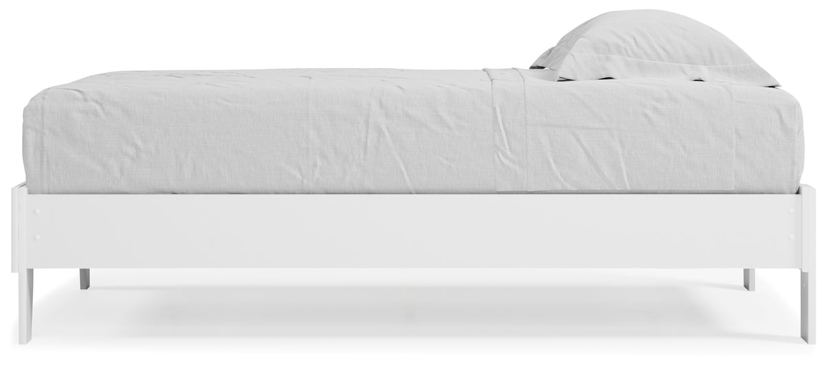 Piperton White Twin Platform Base Bed from Ashley - Luna Furniture