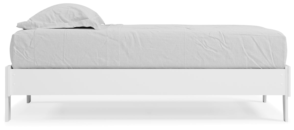 Piperton White Twin Platform Base Bed from Ashley - Luna Furniture