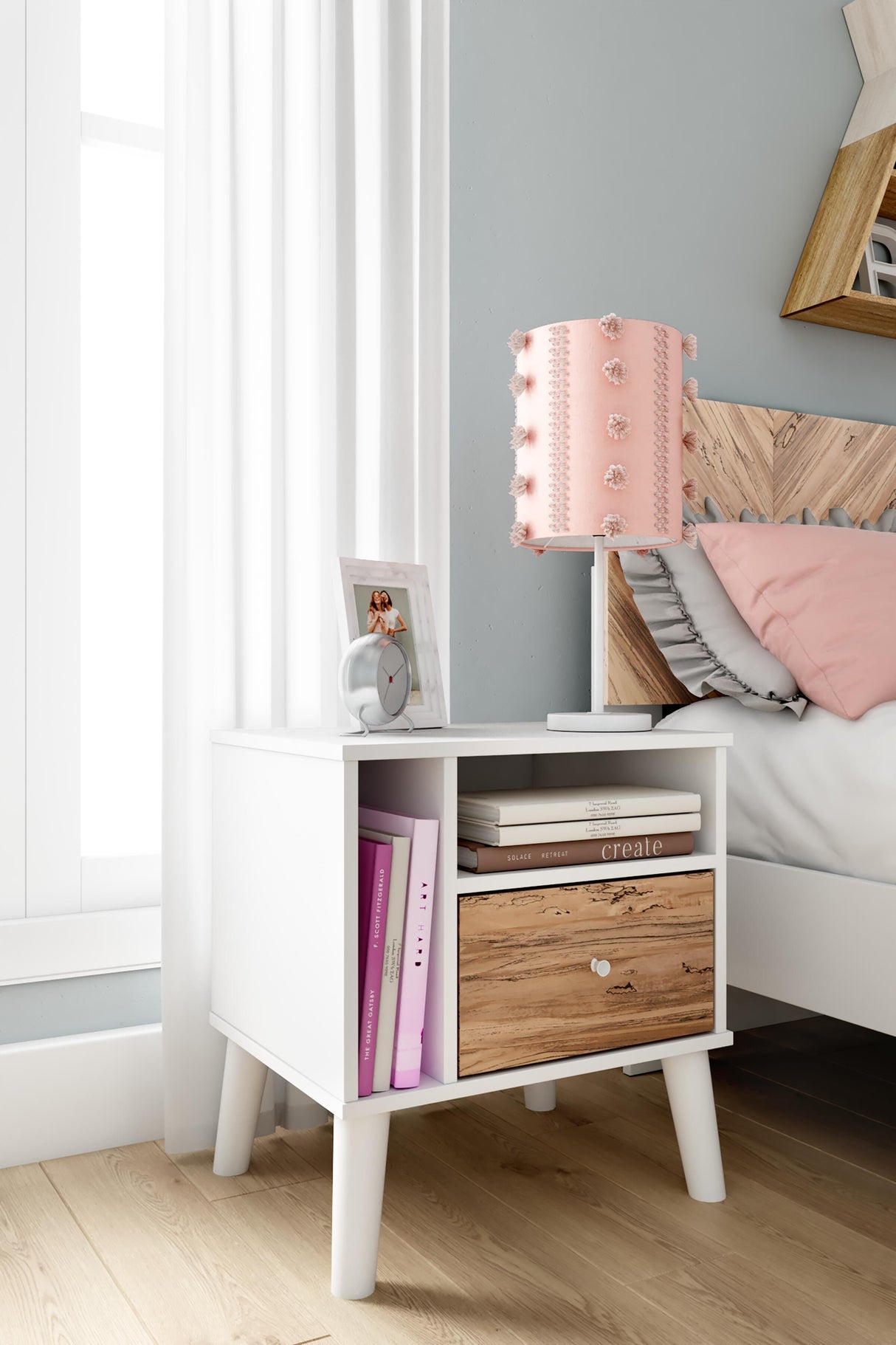 Piperton Two-tone Brown/White Nightstand from Ashley Furniture - Luna Furniture