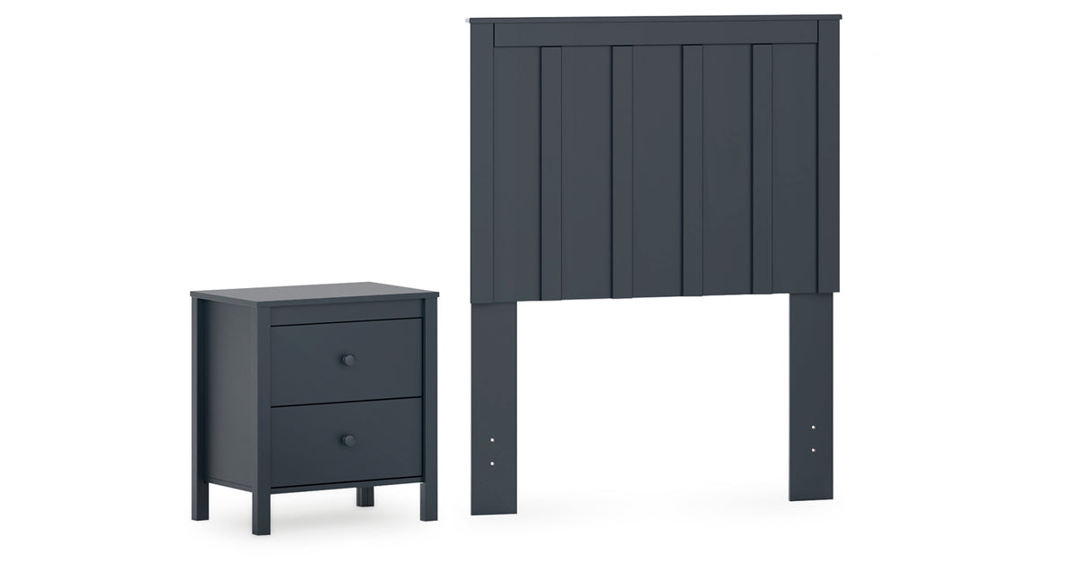 Simmenfort Twin Panel Headboard with Nightstand in Navy Blue from Ashley - Luna Furniture