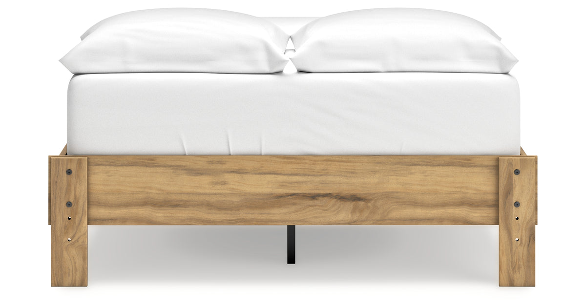 Bermacy Light Brown Full Platform Base Bed from Ashley - Luna Furniture