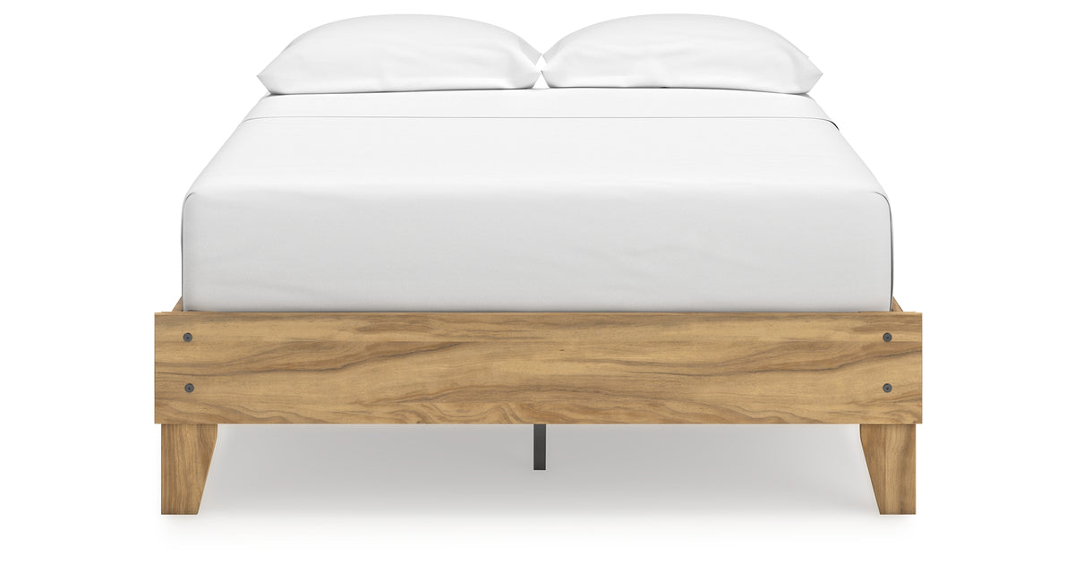 Bermacy Light Brown Full Platform Base Bed from Ashley - Luna Furniture