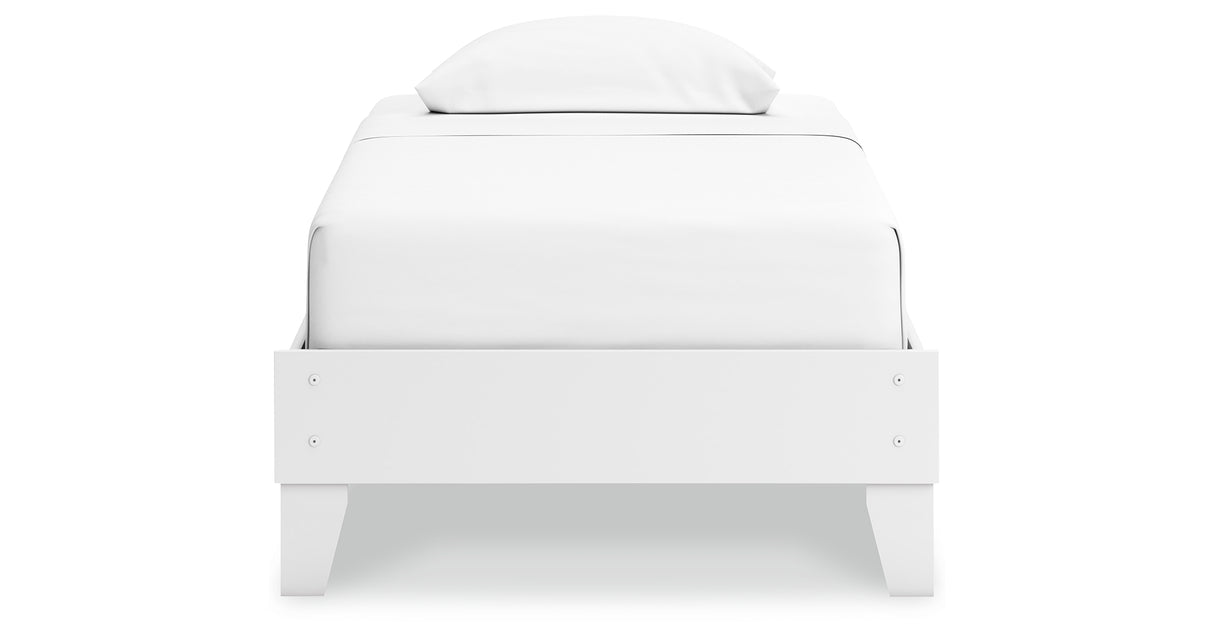 Hallityn Twin Platform Bed with Dresser and 2 Nightstands in White from Ashley Furniture - Luna Furniture