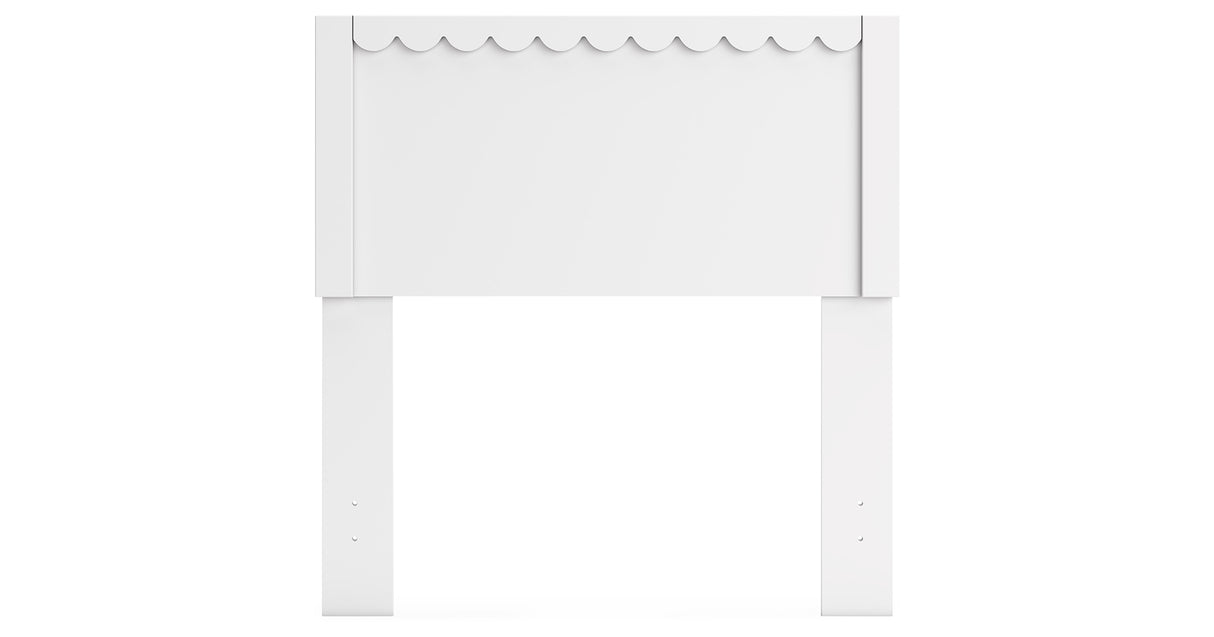 Hallityn Twin Panel Headboard with Nightstand in White from Ashley - Luna Furniture