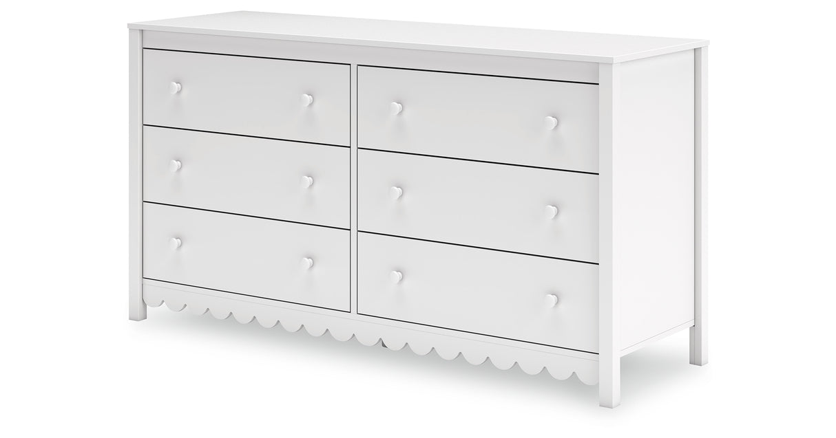 Hallityn Full Panel Platform Bed with Dresser, Chest and 2 Nightstands in White from Ashley Furniture - Luna Furniture