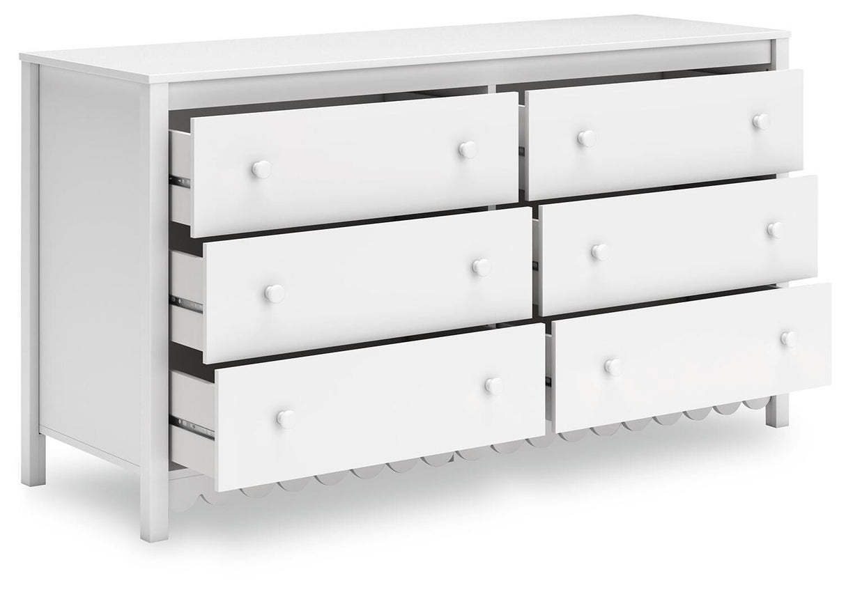 Hallityn Full Panel Headboard with Dresser and Nightstand in White from Ashley Furniture - Luna Furniture