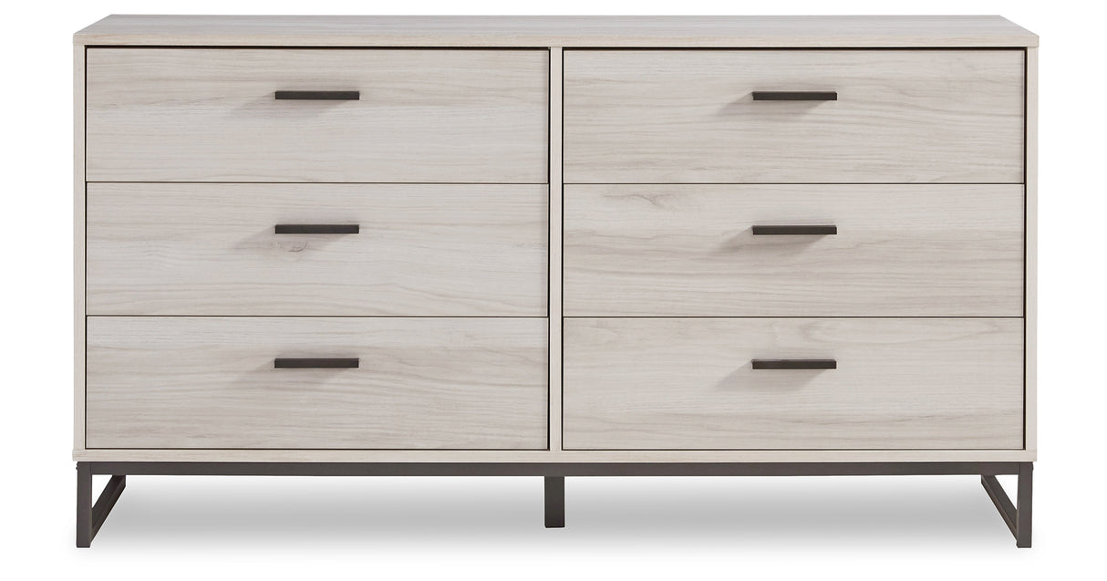 Socalle Light Natural Queen Panel Platform Bed with Dresser and Nightstand from Ashley - Luna Furniture