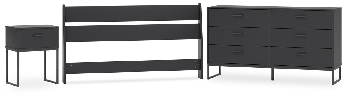 Socalle Queen Panel Headboard with Dresser and Nightstand in Black from Ashley - Luna Furniture