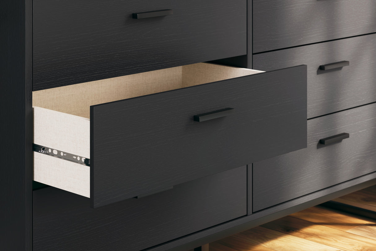 Socalle Full Panel Headboard with Dresser and Nightstand in Black from Ashley Furniture - Luna Furniture