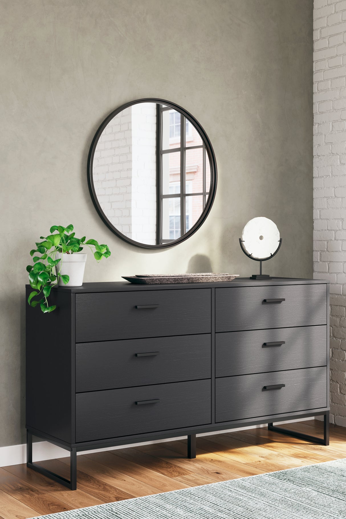 Socalle Full Panel Headboard with Dresser and Nightstand in Black from Ashley Furniture - Luna Furniture