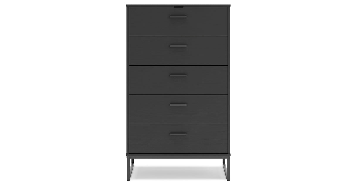 Socalle Full Panel Headboard with Dresser, Chest and Nightstand in Black from Ashley Furniture - Luna Furniture