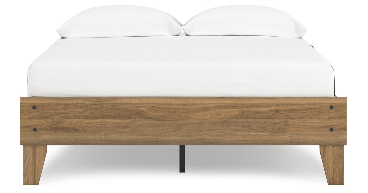 Deanlow Full Platform Bed with Dresser in Honey from Ashley - Luna Furniture