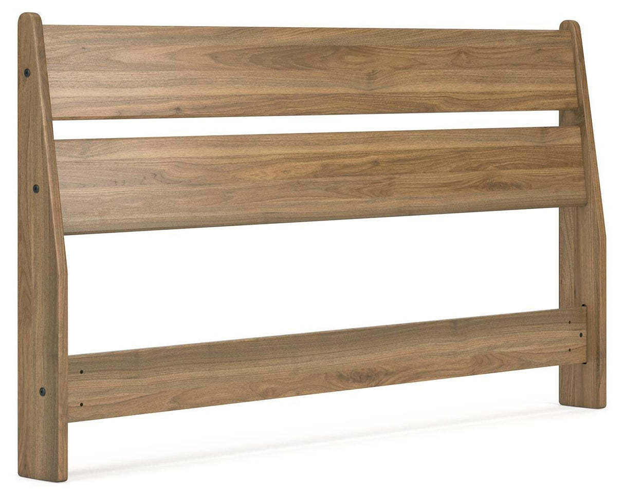 Deanlow Queen Panel Headboard with Dresser and 2 Nightstands in Honey from Ashley - Luna Furniture