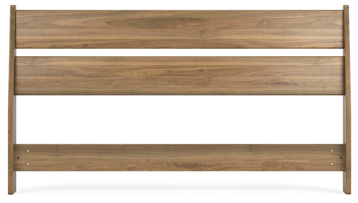 Deanlow Queen Panel Headboard with Dresser and 2 Nightstands in Honey from Ashley - Luna Furniture