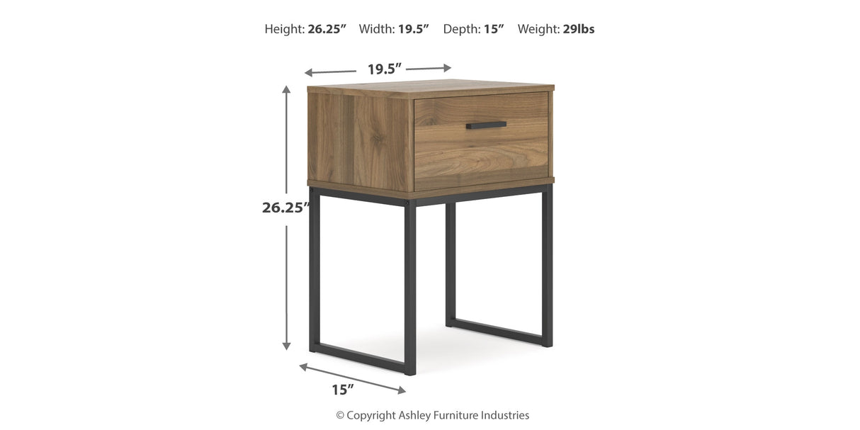 Deanlow Queen Panel Headboard with Dresser and Nightstand in Honey from Ashley Furniture - Luna Furniture