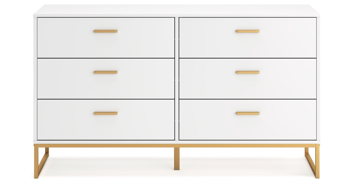 Socalle Queen Panel Platform Bed with Dresser in Two-tone from Ashley - Luna Furniture