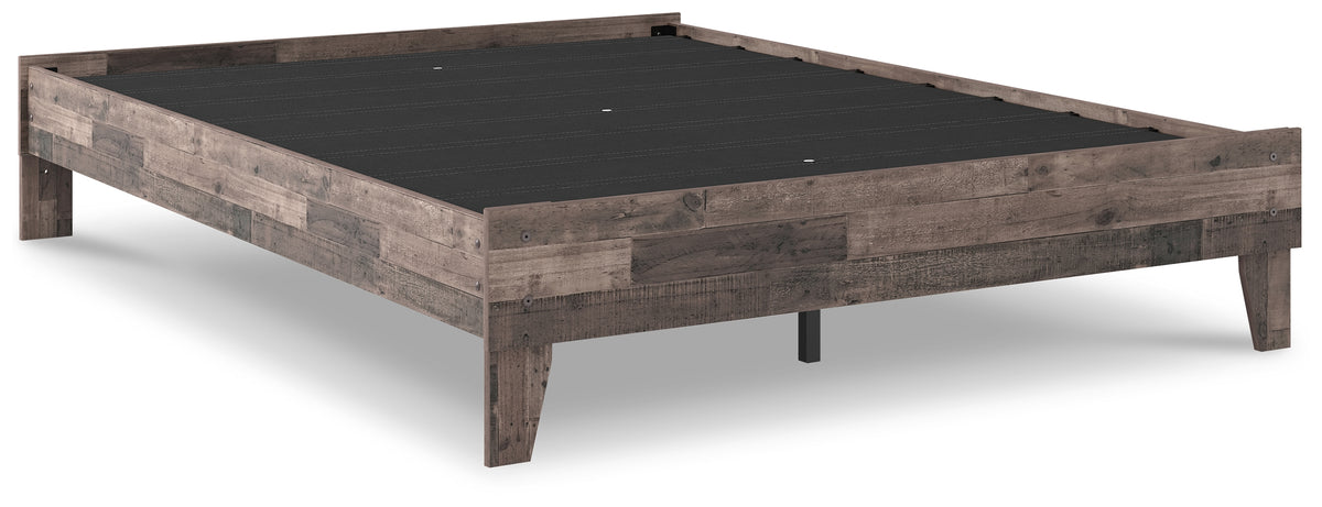 Neilsville Multi Gray Queen Platform Base Bed from Ashley - Luna Furniture