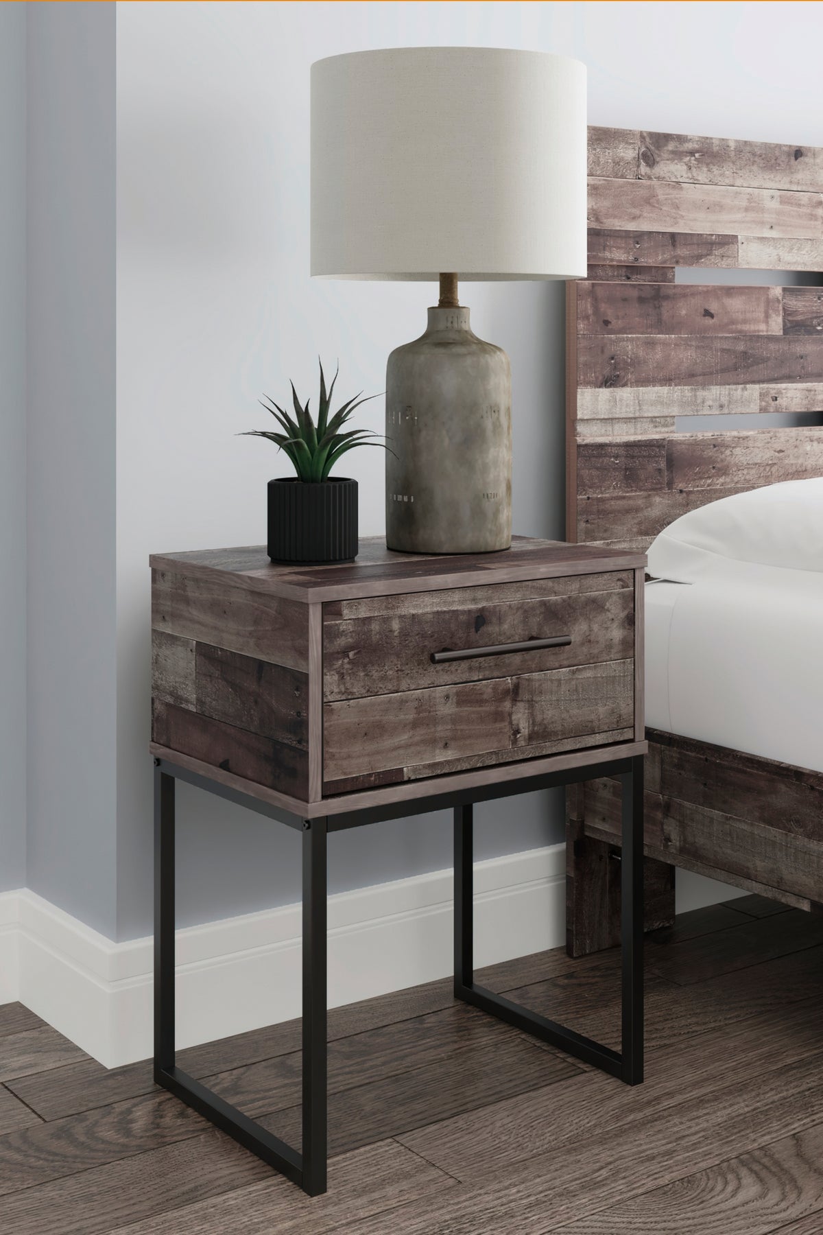 Neilsville Multi Gray Nightstand from Ashley - Luna Furniture