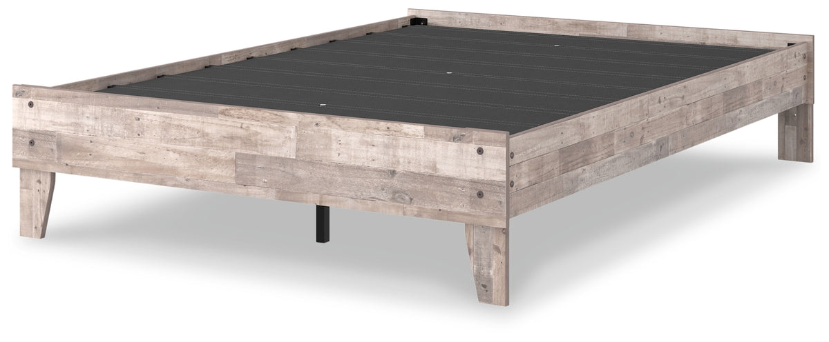 Neilsville Whitewash Full Platform Base Bed from Ashley - Luna Furniture