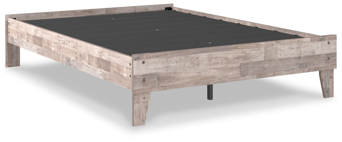 Neilsville Whitewash Full Platform Base Bed from Ashley - Luna Furniture