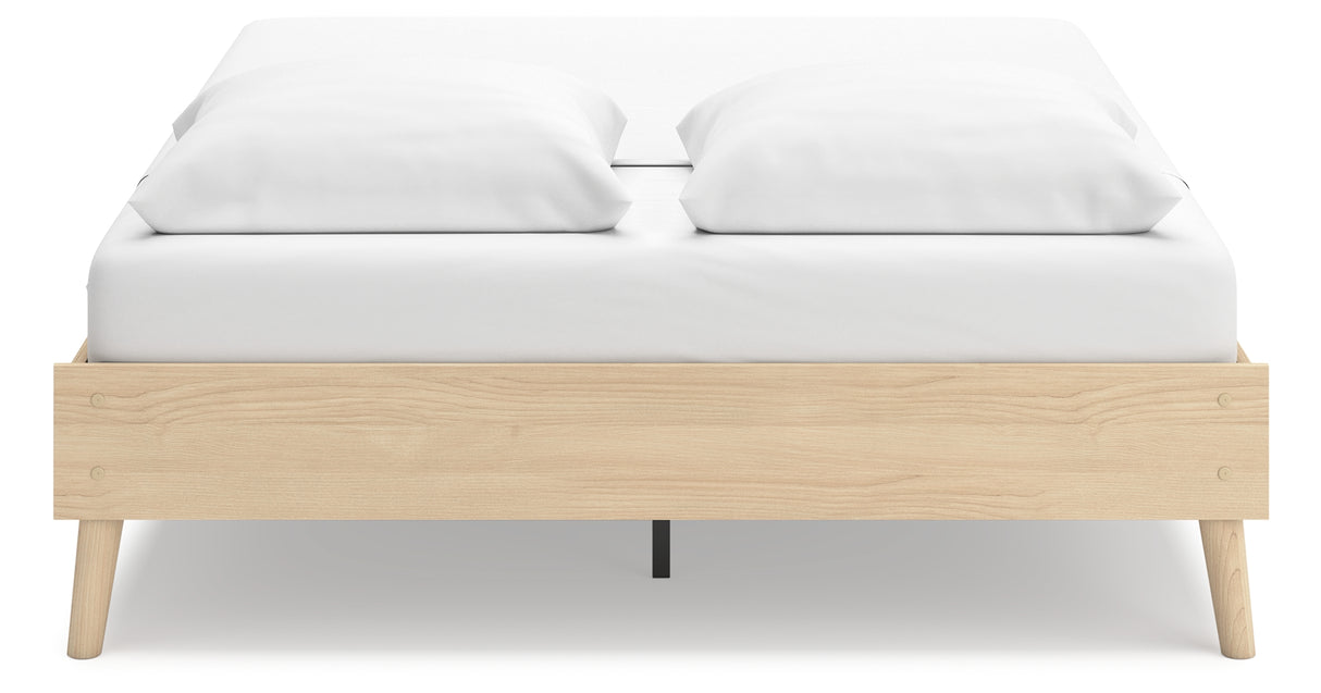Cabinella Queen Platform Bed with 2 Nightstands in Tan from Ashley - Luna Furniture