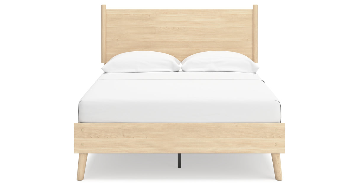 Cabinella Full Platform Panel Bed with Dresser and 2 Nightstands in Tan from Ashley Furniture - Luna Furniture