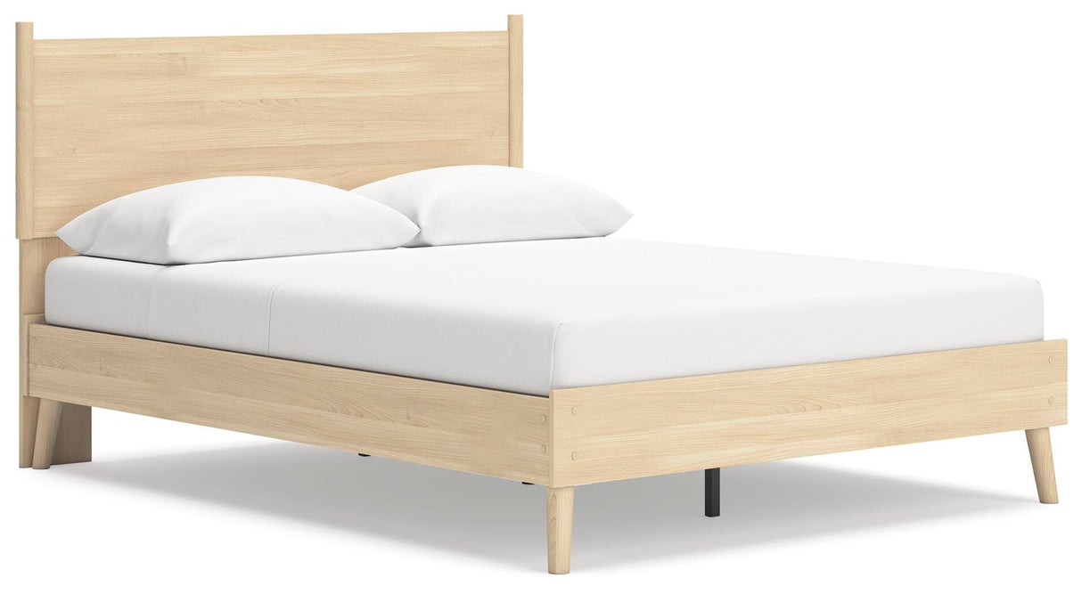 Cabinella Queen Platform Panel Bed with Dresser and Chest in Tan from Ashley - Luna Furniture