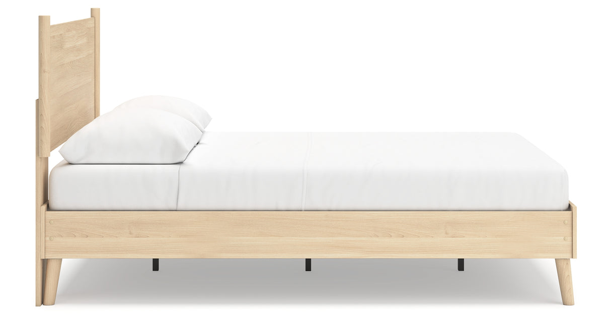 Cabinella Queen Platform Panel Bed with Dresser in Tan from Ashley Furniture - Luna Furniture