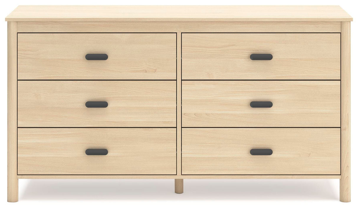 Cabinella Queen Platform Panel Bed with Dresser and Chest in Tan from Ashley - Luna Furniture