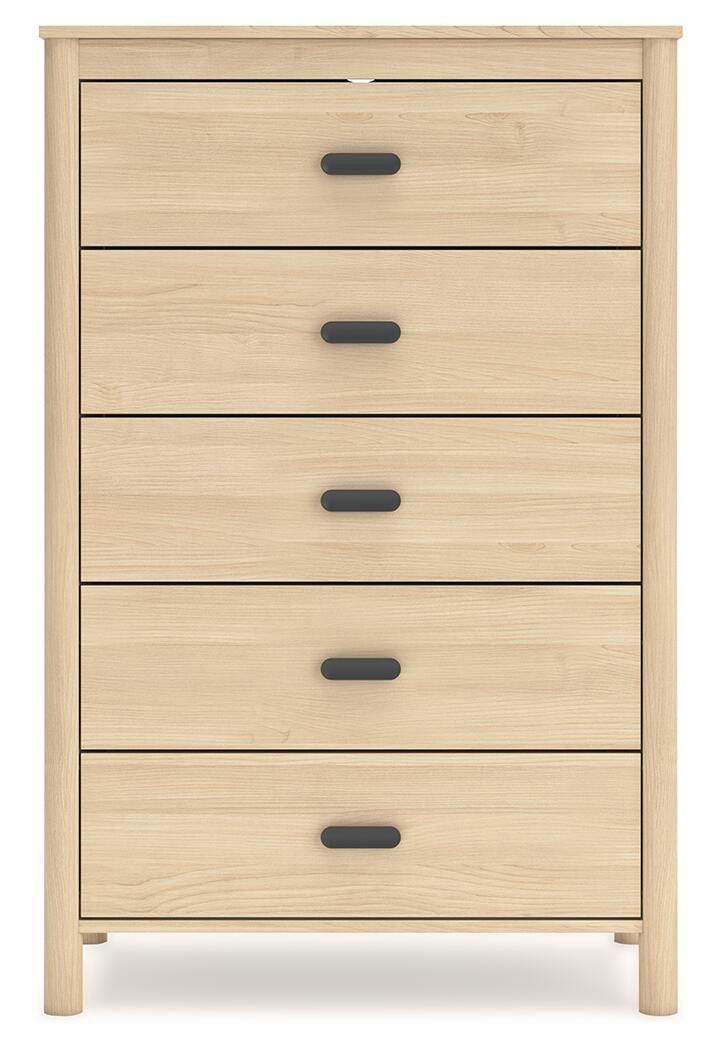 Cabinella Queen Platform Panel Bed with Dresser and Chest in Tan from Ashley - Luna Furniture