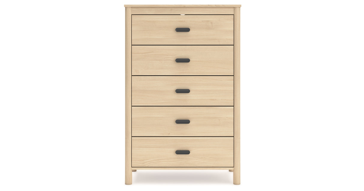 Cabinella Queen Platform Panel Bed with Dresser, Chest and Nightstand in Tan from Ashley Furniture - Luna Furniture