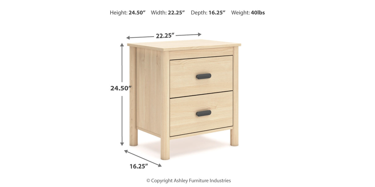 Cabinella Queen Platform Panel Bed with 2 Nightstands in Tan from Ashley - Luna Furniture