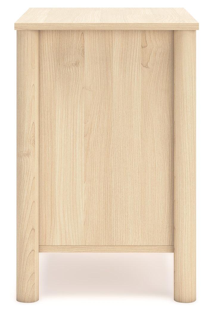 Cabinella Full Panel Headboard with 2 Nightstands in Tan from Ashley Furniture - Luna Furniture
