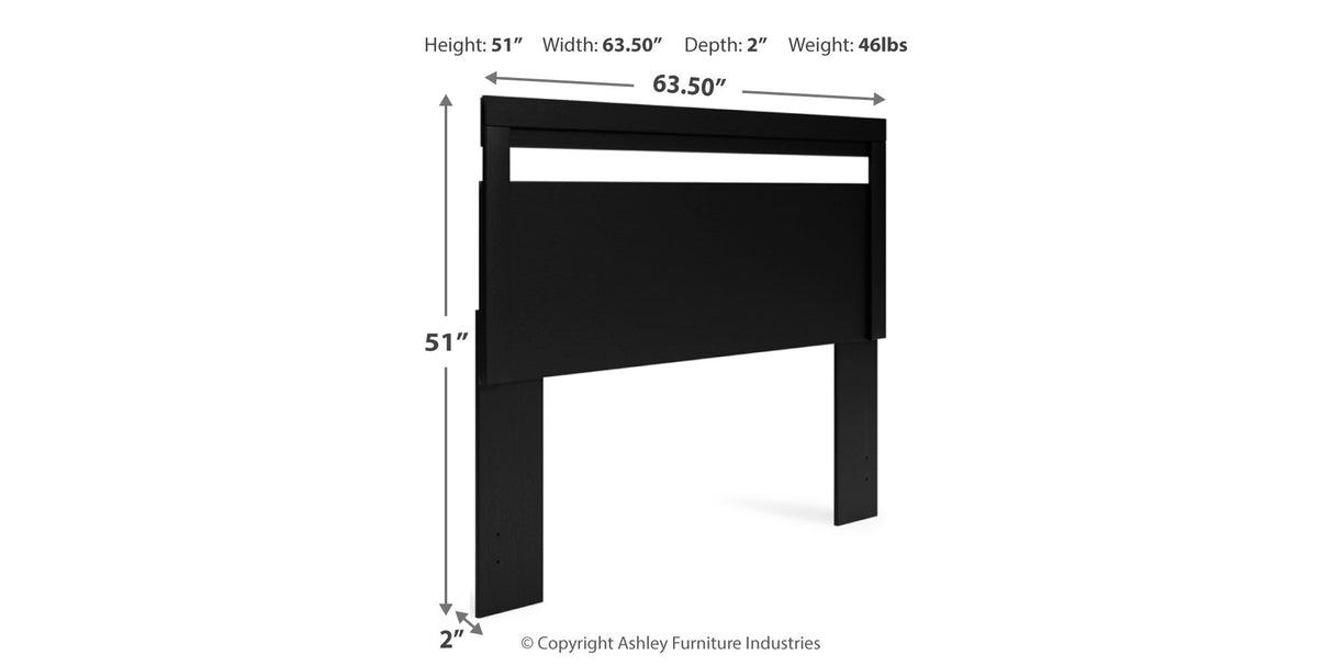 Finch Queen Panel Headboard with Dresser, Chest and Nightstand in Black from Ashley Furniture - Luna Furniture