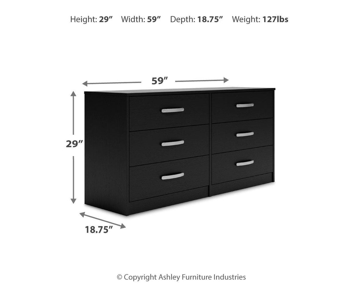 Finch Black Queen Platform Bed with Dresser and 2 Nightstands from Ashley - Luna Furniture
